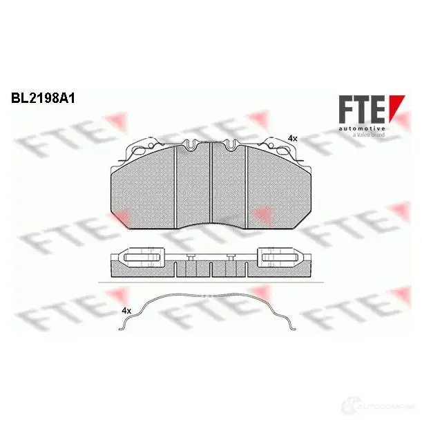 Тормозные колодки, комплект FTE bl2198a1 D1312-8427 290 90 605321 изображение 0