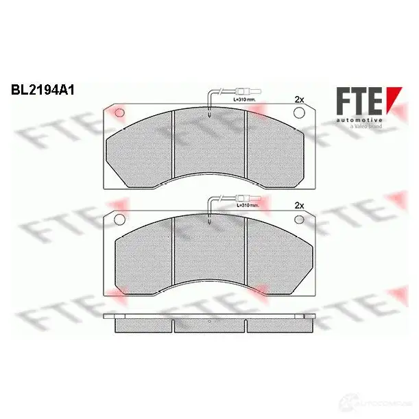 Тормозные колодки, комплект FTE bl2194a1 29 044 605314 29130 изображение 0