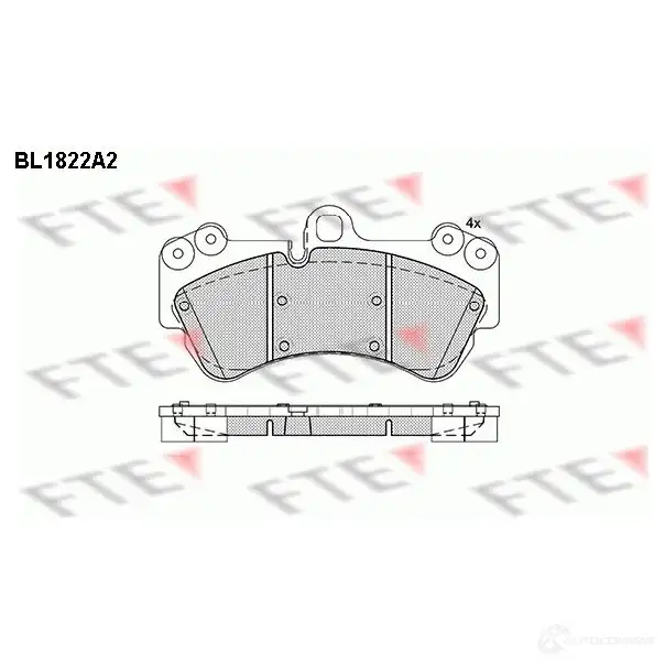Тормозные колодки дисковые, комплект FTE BL1822A2 604890 D1007-7911 236 92 изображение 0