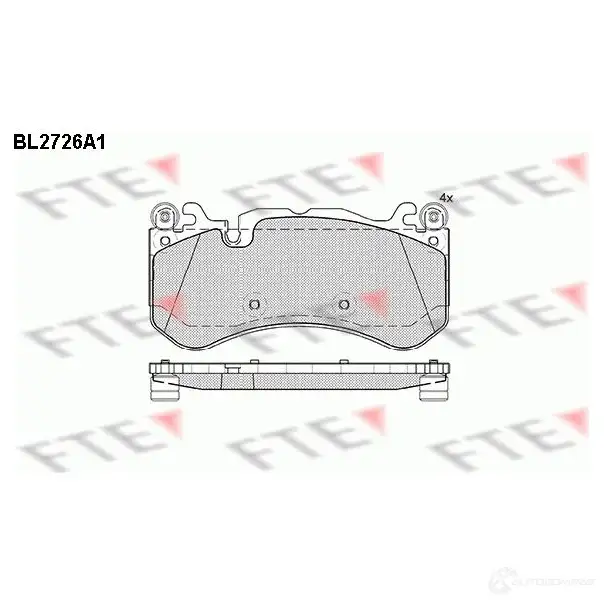 Тормозные колодки дисковые, комплект FTE 605916 2 4681 BL2726A1 D1291-8408