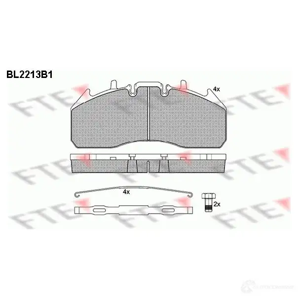 Тормозные колодки дисковые, комплект FTE 29204 BL2213B1 605354 29 174