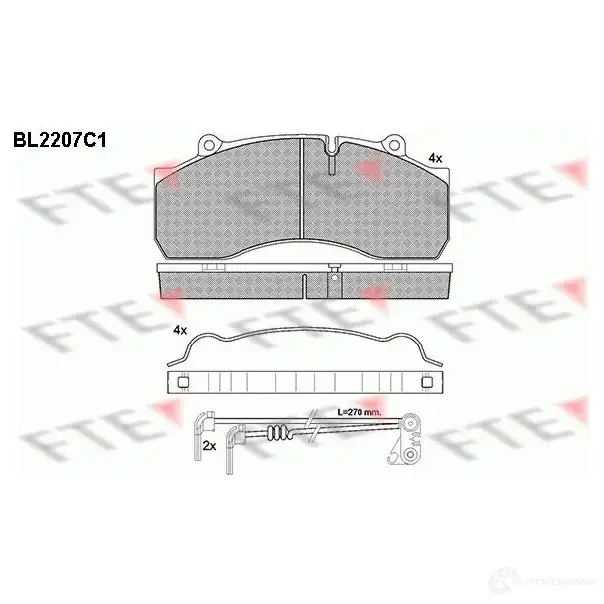 Тормозные колодки, комплект FTE 291 43 605340 bl2207c1 29176