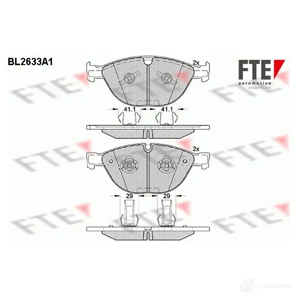 Тормозные колодки дисковые, комплект FTE BL2633A1 605813 2432 8 24329 изображение 0