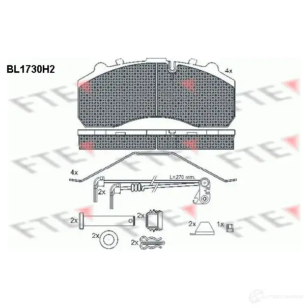 Тормозные колодки дисковые, комплект FTE 604759 2 9087 29105 BL1730H2