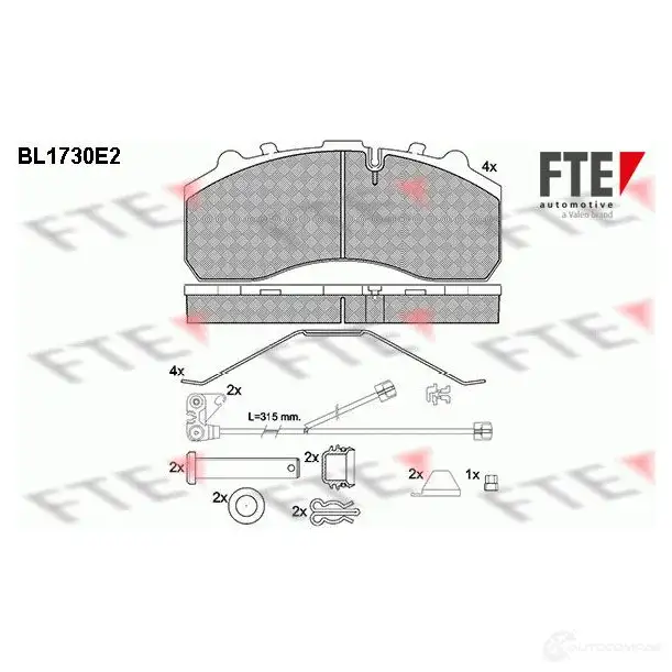 Тормозные колодки дисковые, комплект FTE 29 087 BL1730E2 604757 29105