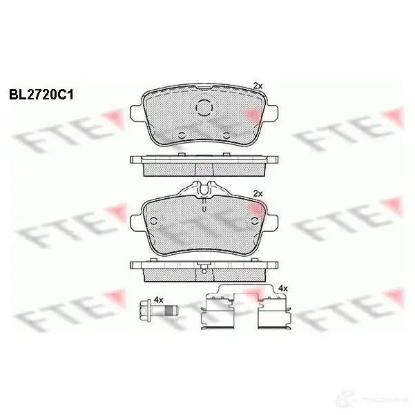 Тормозные колодки дисковые, комплект FTE 605910 25216 BL2720C1 25 215