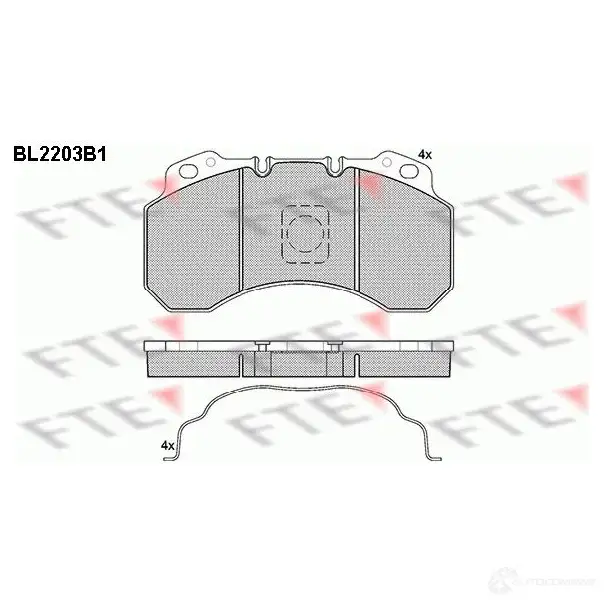 Тормозные колодки, комплект FTE 2 9100 605331 1QZH57 bl2203b1 изображение 0