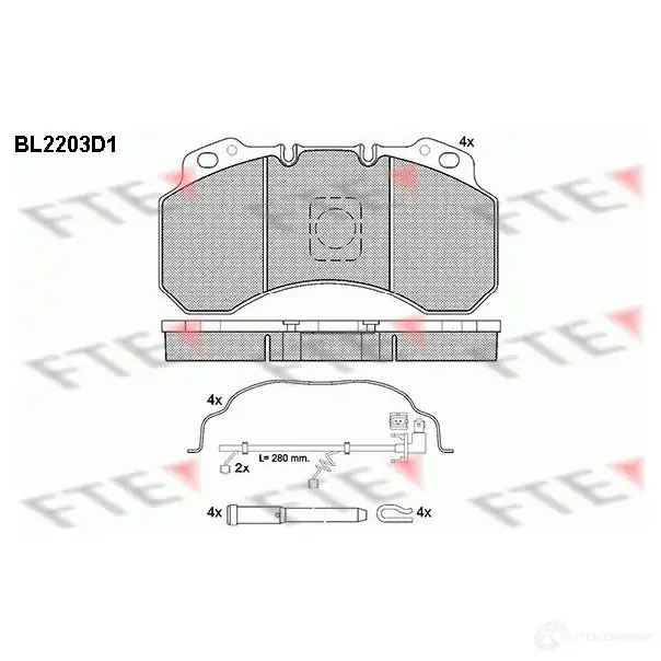 Тормозные колодки, комплект FTE 291 00 bl2203d1 605333 6ZKFD изображение 0