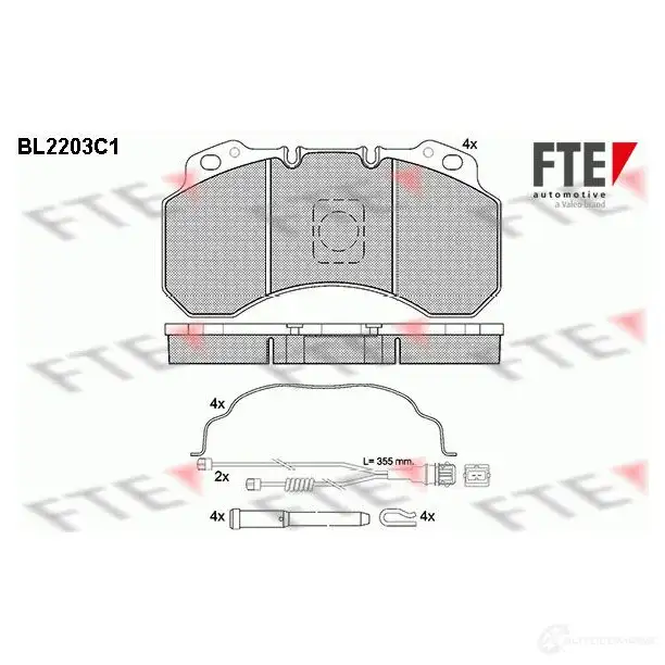 Тормозные колодки, комплект FTE 2 9100 605332 bl2203c1 N9E5GZ