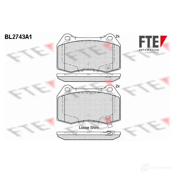 Тормозные колодки дисковые, комплект FTE 605935 2314 2 BL2743A1 23143 изображение 0