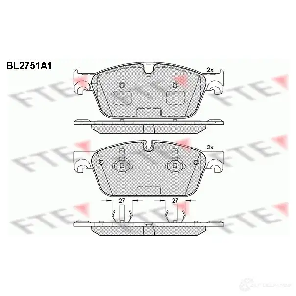 Тормозные колодки дисковые, комплект FTE BL2751A1 25532 605943 2553 1 изображение 0