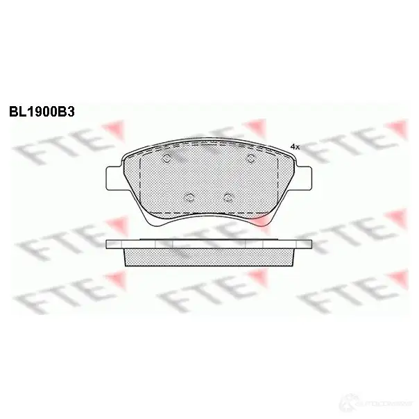 Тормозные колодки дисковые, комплект FTE 2 3930 605000 BL1900B3 AUTP8 изображение 0