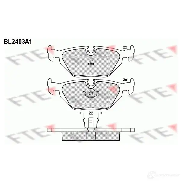 Тормозные колодки дисковые, комплект FTE 21608 BL2403A1 2160 7 605553