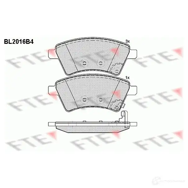 Тормозные колодки дисковые, комплект FTE 2 4391 24392 BL2016B4 605146 изображение 0