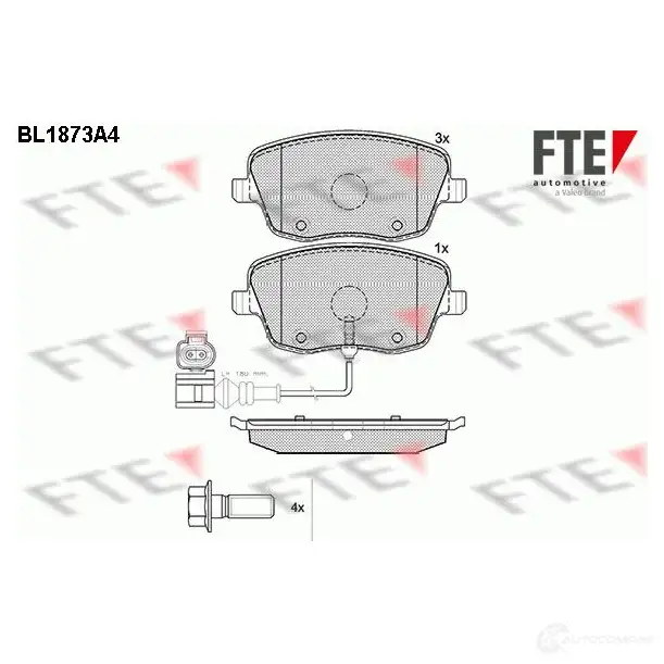 Тормозные колодки дисковые, комплект FTE 604962 BL1873A4 23843 235 81 изображение 0