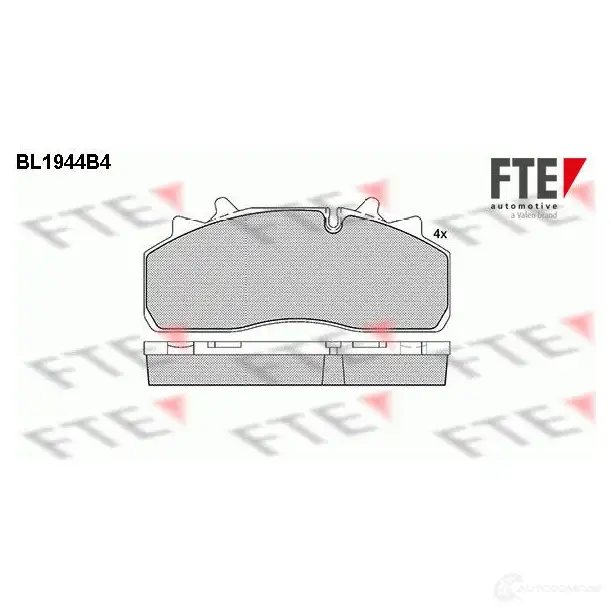 Тормозные колодки дисковые, комплект FTE 605058 BL1944B4 2 9126 29159 изображение 0