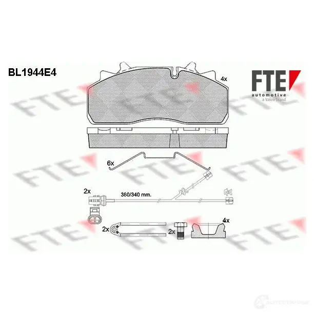 Тормозные колодки дисковые, комплект FTE BL1944E4 29159 2 9126 605061