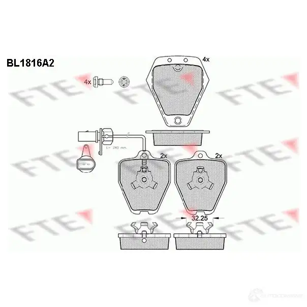 Тормозные колодки дисковые, комплект FTE 21454 BL1816A2 214 52 604883 изображение 0