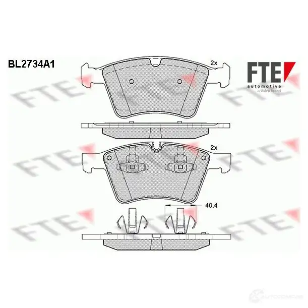 Тормозные колодки дисковые, комплект FTE 605924 24 151 24152 BL2734A1