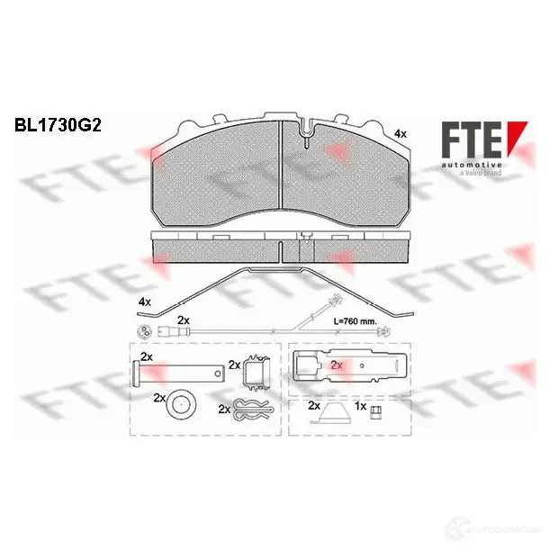 Тормозные колодки, комплект FTE bl1730g2 2 9087 29105 604758 изображение 0