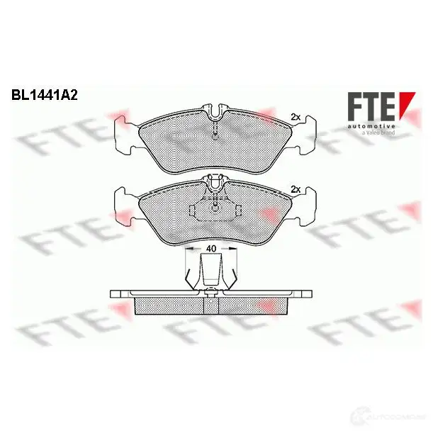 Тормозные колодки дисковые, комплект FTE 215 92 604505 BL1441A2 21593