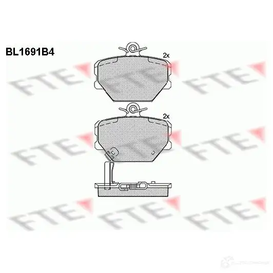 Тормозные колодки дисковые, комплект FTE 21999 604713 2 1998 BL1691B4 изображение 0