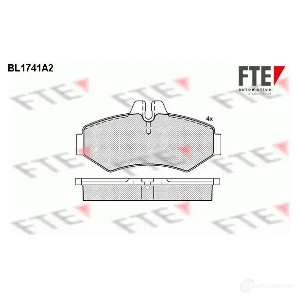 Тормозные колодки дисковые, комплект FTE 23535 604767 BL1741A2 230 21 изображение 0