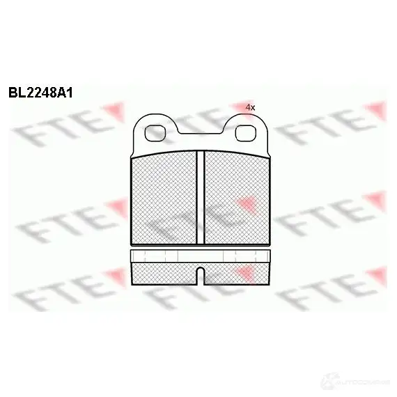 Тормозные колодки, комплект FTE 200 09 bl2248a1 605412 D30-735