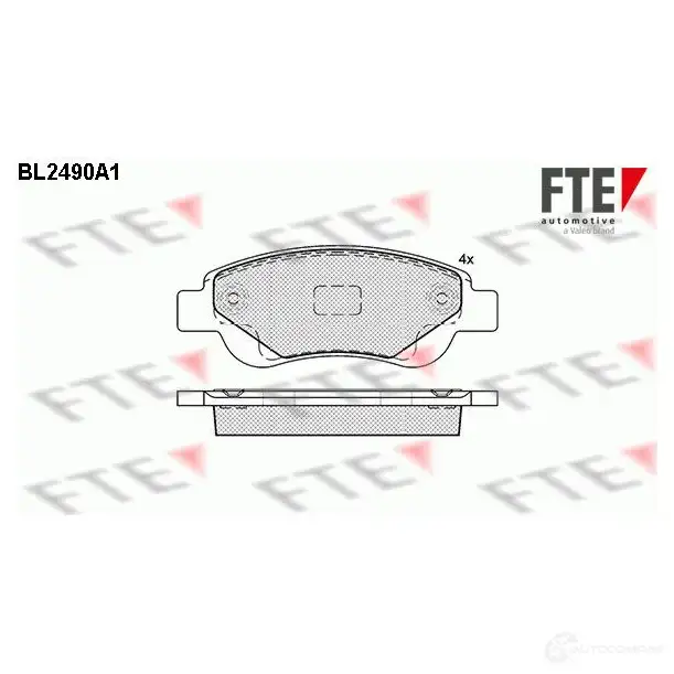 Тормозные колодки дисковые, комплект FTE 239 59 X7YCAW3 BL2490A1 605652 изображение 0