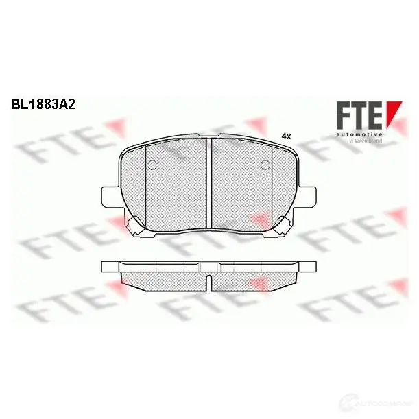 Тормозные колодки дисковые, комплект FTE 23862 23 836 604976 BL1883A2 изображение 0
