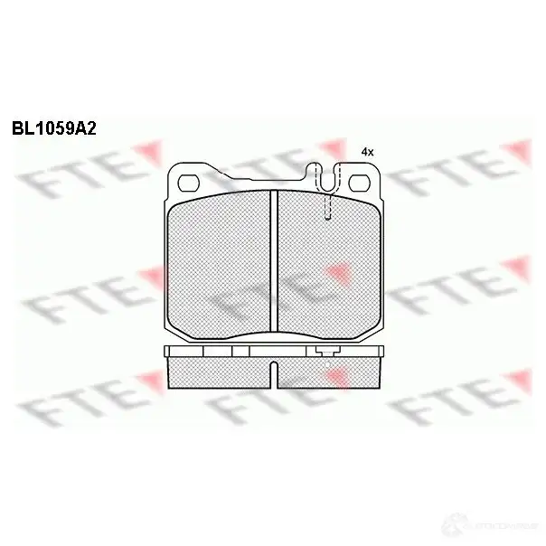 Тормозные колодки дисковые, комплект FTE 2 0125 20341 BL1059A2 604103 изображение 0