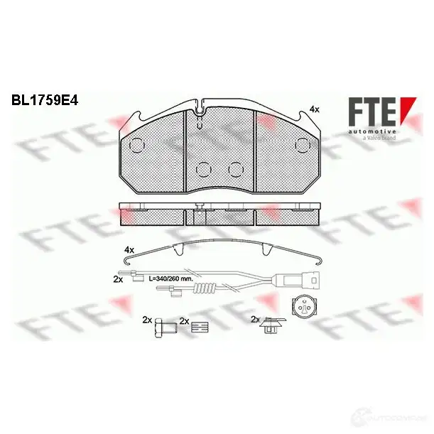 Тормозные колодки, комплект FTE bl1759e4 29 113 604803 NPP2Y изображение 0