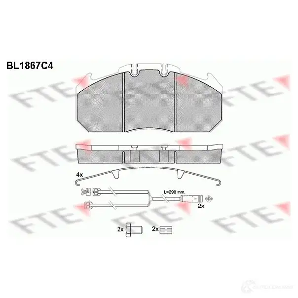 Тормозные колодки дисковые, комплект FTE BL1867C4 604951 D1310-8425 29 131