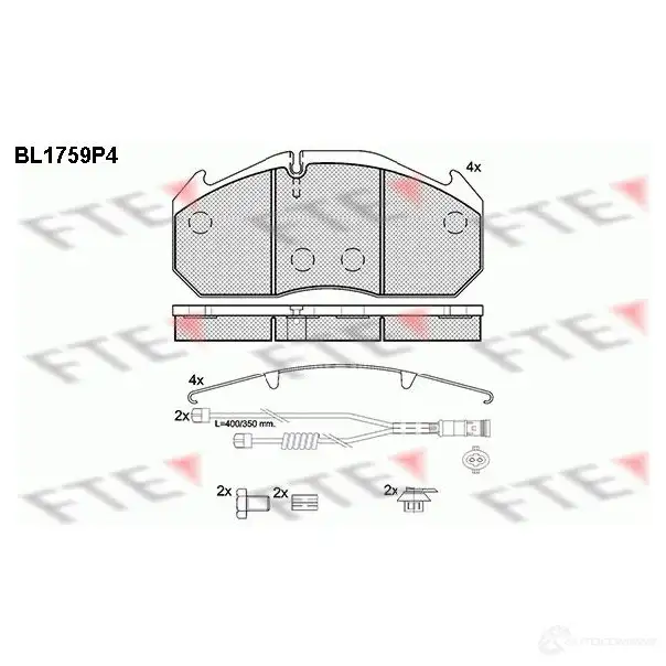 Тормозные колодки, комплект FTE bl1759p4 604810 2911 3 XT7W4