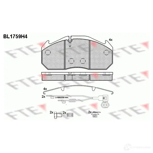 Тормозные колодки дисковые, комплект FTE 6VC63 604805 BL1759H4 2 9030 изображение 0