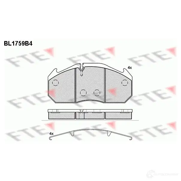 Тормозные колодки дисковые, комплект FTE 604800 2903 0 29083 BL1759B4