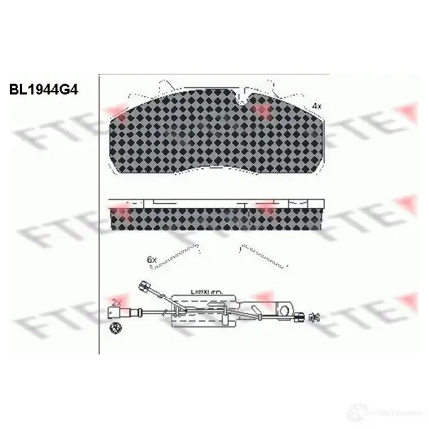Тормозные колодки, комплект FTE 2 9126 605062 bl1944g4 29159