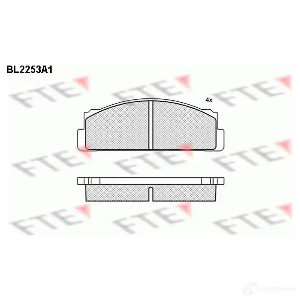 Тормозные колодки дисковые, комплект FTE D54-798 605417 BL2253A1 2007 3 изображение 0