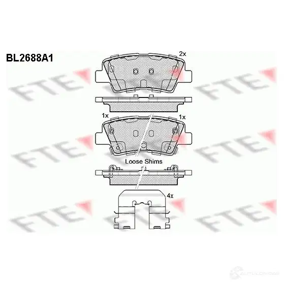 Тормозные колодки дисковые, комплект FTE 605873 253 37 25338 BL2688A1