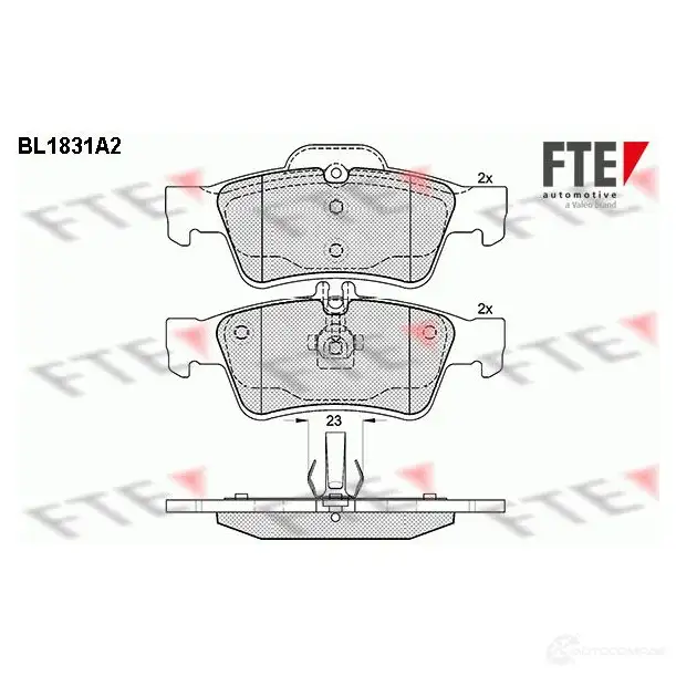 Тормозные колодки дисковые, комплект FTE BL1831A2 2 3334 23335 604901