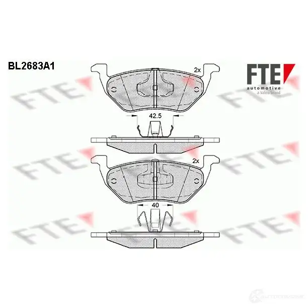 Тормозные колодки дисковые, комплект FTE 605868 BL2683A1 24671 24 670 изображение 0