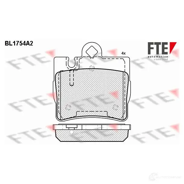 Тормозные колодки дисковые, комплект FTE D848-7724 604788 BL1754A2 2 3078
