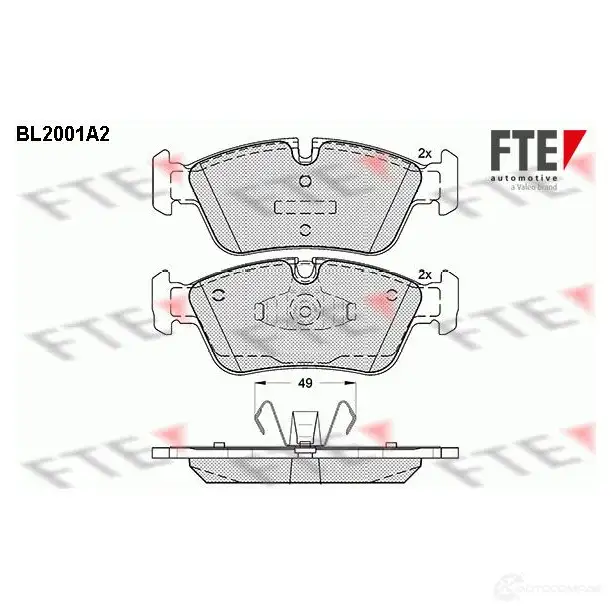 Тормозные колодки дисковые, комплект FTE BL2001A2 23977 605130 23 935