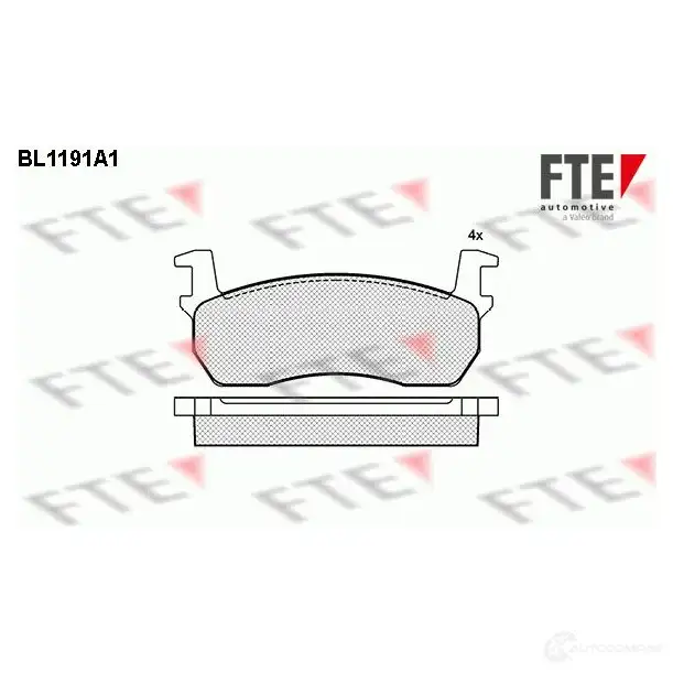 Тормозные колодки дисковые, комплект FTE BL1191A1 2 0957 D308-7211 604224 изображение 0