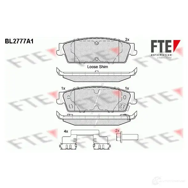 Тормозные колодки дисковые, комплект FTE BL2777A1 WH7OA 605974 D1194-83 12 изображение 0