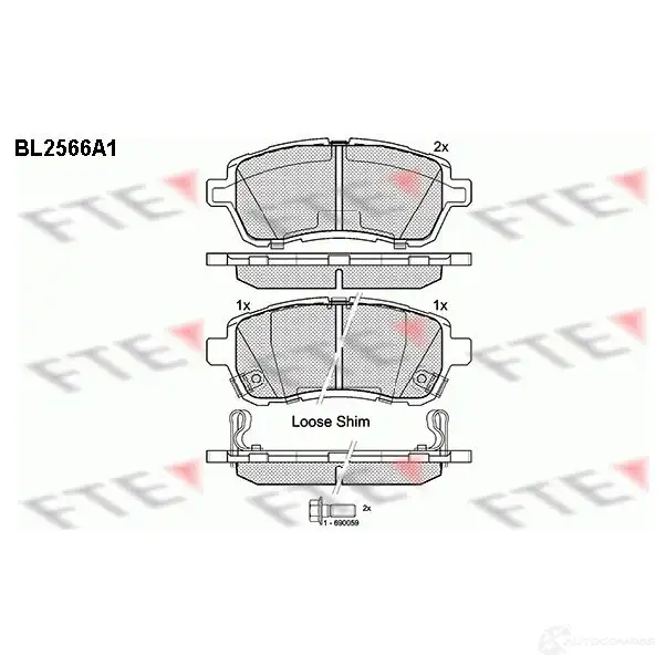 Тормозные колодки дисковые, комплект FTE 2428 3 24284 605739 BL2566A1