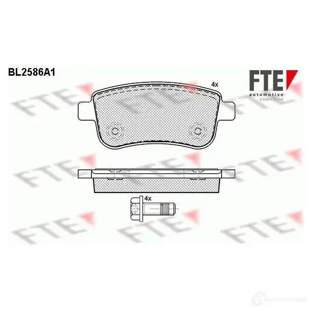 Тормозные колодки дисковые, комплект FTE 605762 Y2SOXO BL2586A1 24 820 изображение 0
