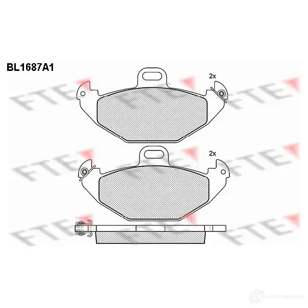 Тормозные колодки дисковые, комплект FTE BL1687A1 2196 4 604708 21965