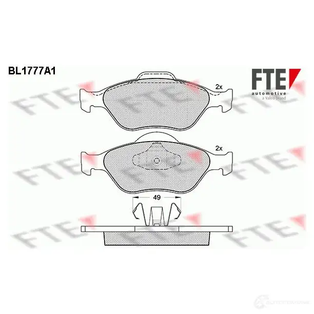 Тормозные колодки дисковые, комплект FTE BL1777A1 604832 23203 232 02 изображение 0