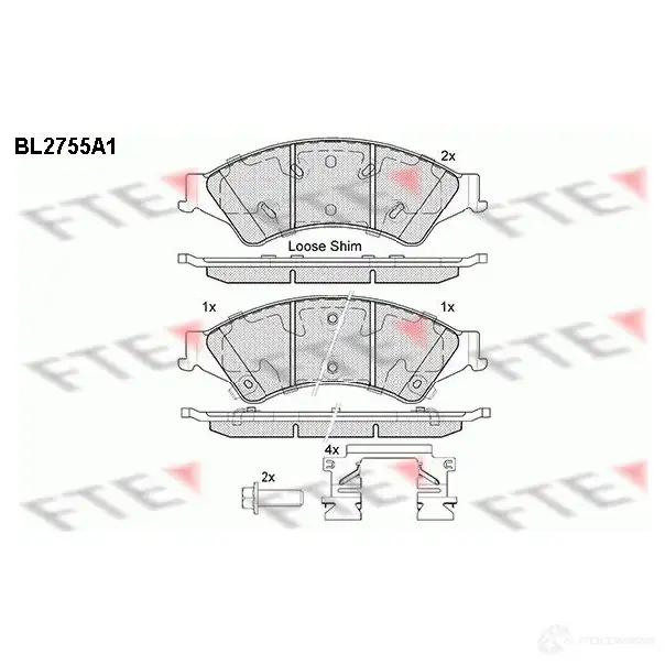 Тормозные колодки дисковые, комплект FTE BL2755A1 25633 256 32 605948